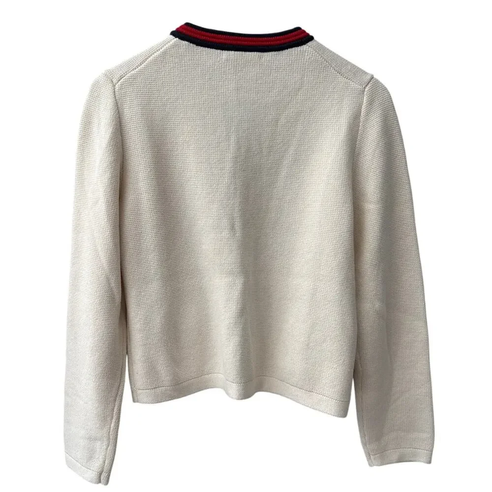 J. Crew Emilie Sweater Lady Jacket With Contrast Trim Size Small